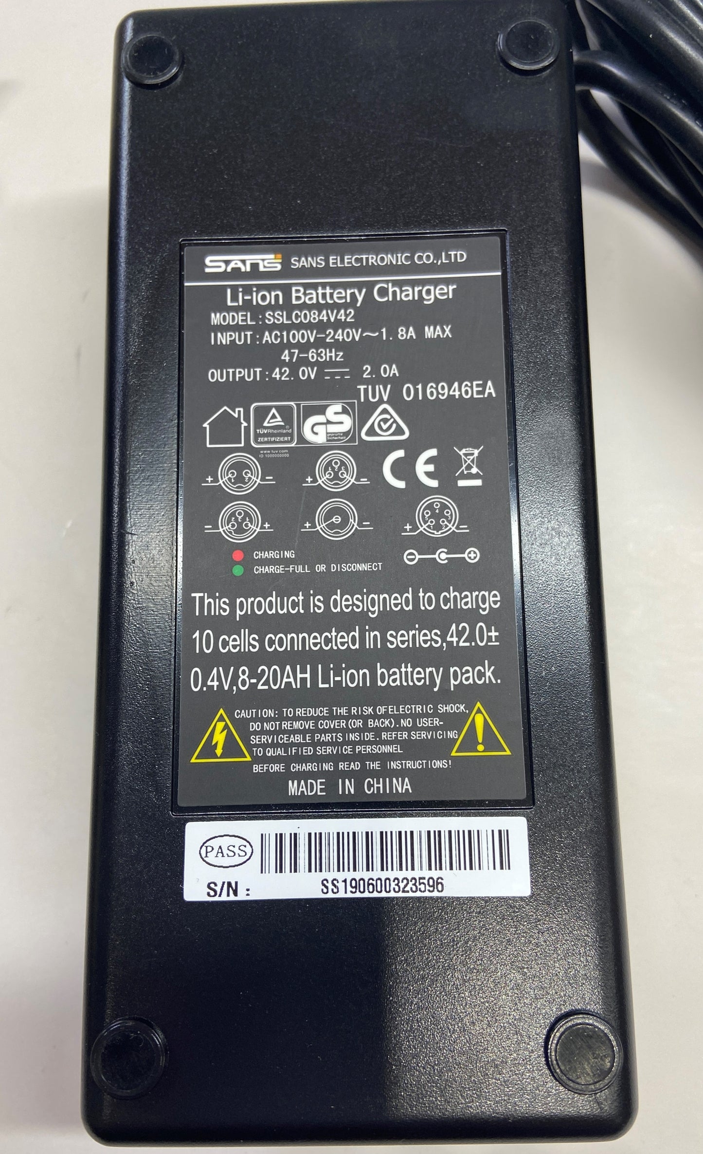 Charger - SANS Lithium 36v 2 amp